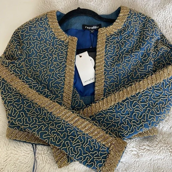 Retrofete Sequence 3 piece jean skirt, jacket and bra - Picture 4 of 4